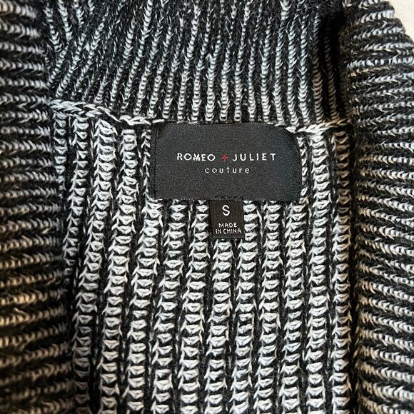 Romeo & Juliet Couture Cable Knit Rib Trim Long Line Open Front Cardigan Size S - Picture 4 of 11